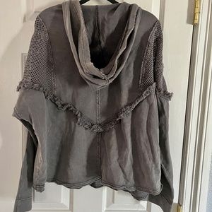 Woman’s Easel distressed hoodie sweater